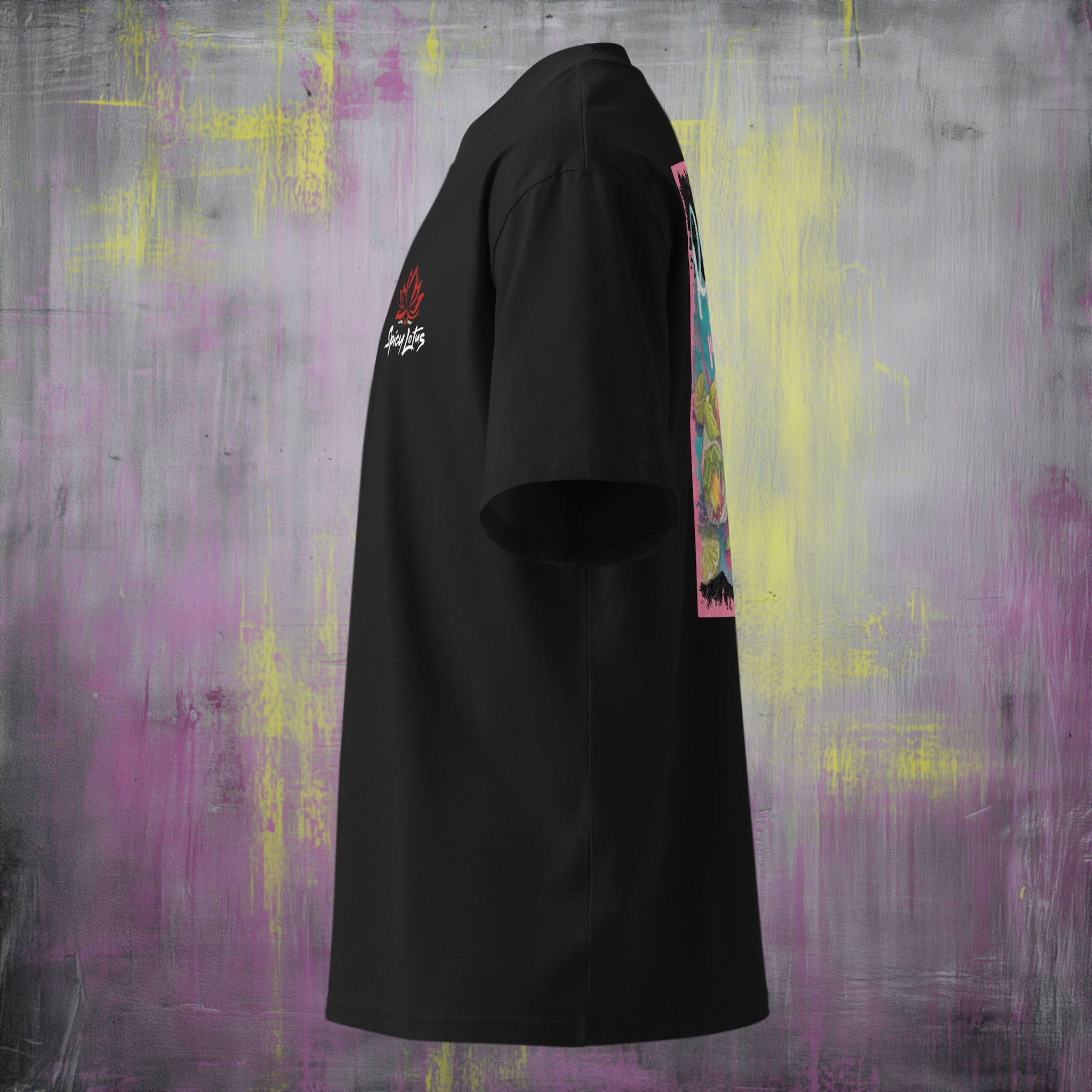 Fresh Asian street food tee side view