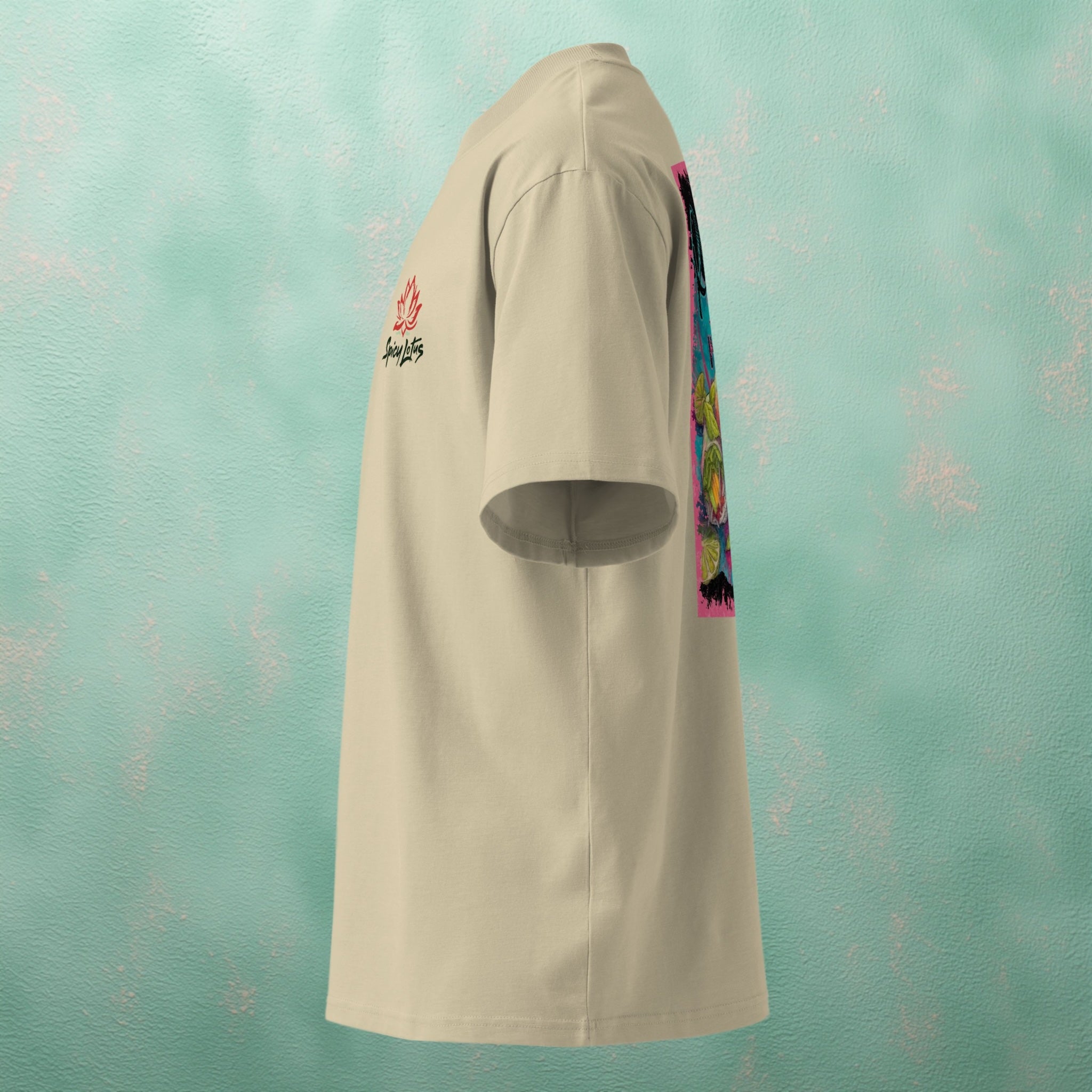 Fresh Asian street food tee side view