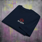 Folded Roll With Us tee showing chest Logo print
