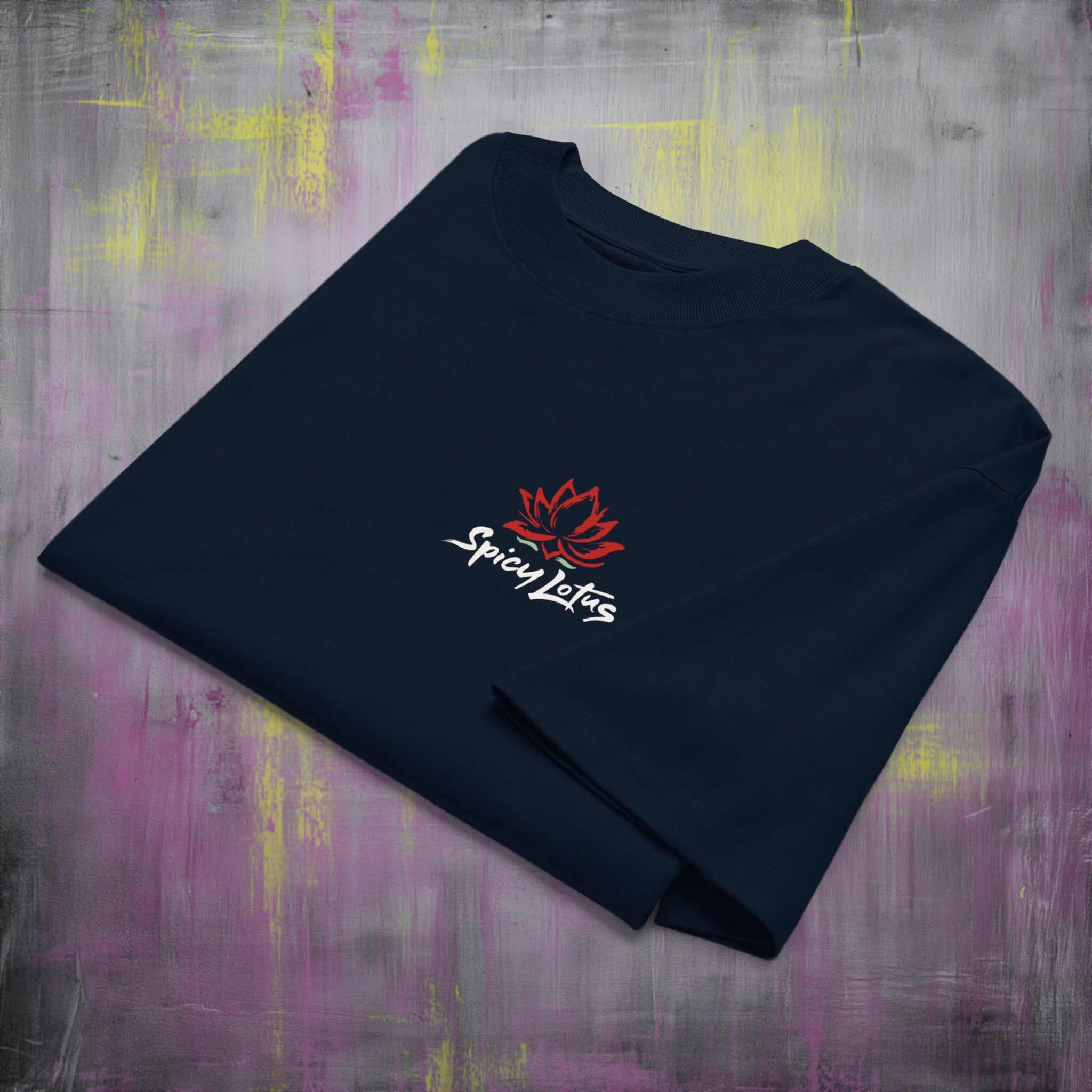Folded Roll With Us tee showing chest Logo print