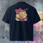 100% organic combed cotton high-neck oversized tee with soft, breathable fabric
