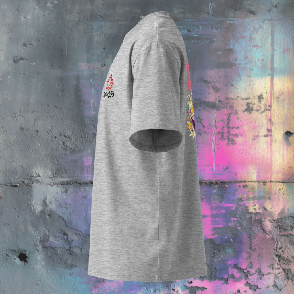 Street art ramen graphic tee side view