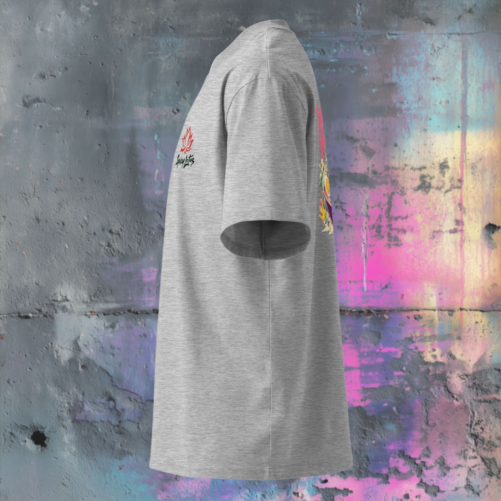 Street art ramen graphic tee side view