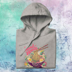 Folded Send Noods hoodie showing full street art design