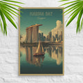 Minimal Marina Bay skyline canvas with calm reflections