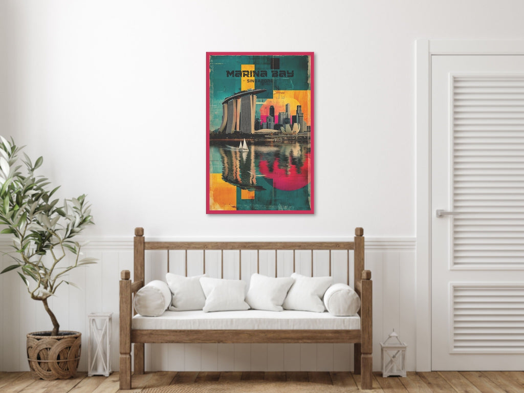 Singapore city canvas for living room interiors