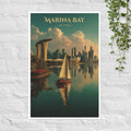 Minimal Marina Bay skyline poster with serene muted colors