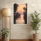 Atmospheric Bangkok wall art in living room