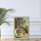 Thai street food vintage canvas wall art standing
