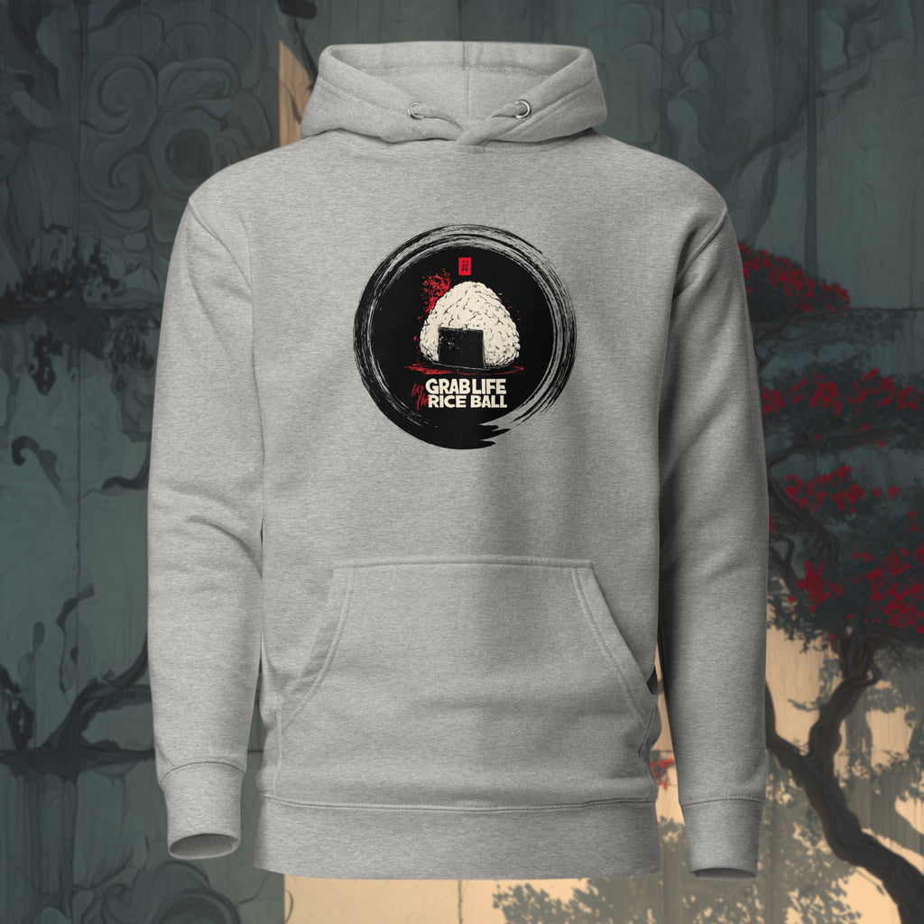 Front pouch pocket and flat drawstrings of Red Fury Ghost hoodie