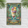 Filipino Halo-Halo dessert poster with Art Deco accents