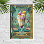 Filipino Halo-Halo dessert poster with Art Deco accents