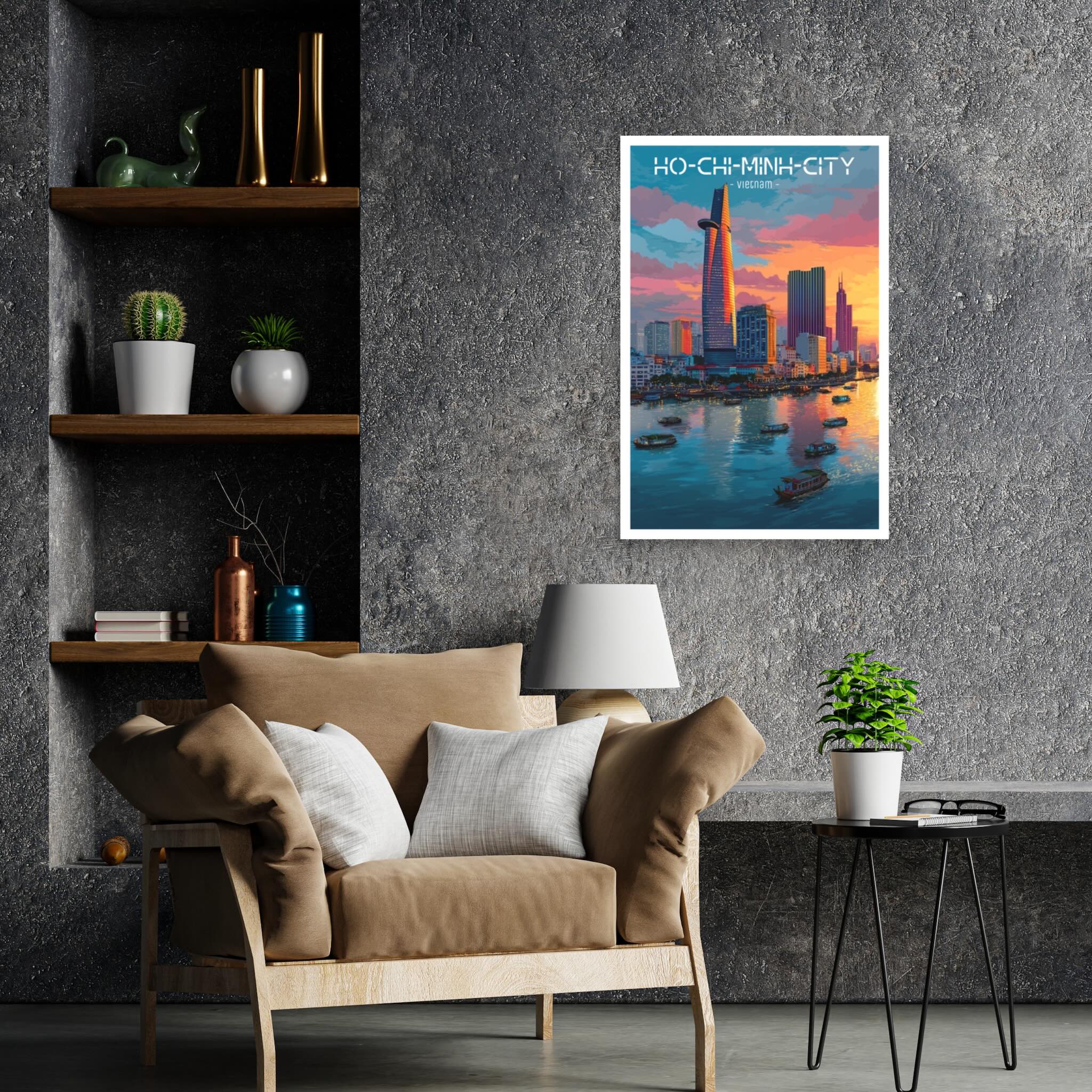 HCMC Riverside Glow wall art in modern interior
