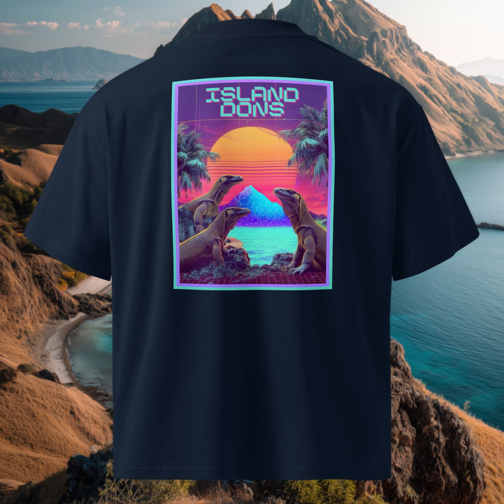 DTG backprint 100% organic combed cotton high-neck oversized tee with soft, breathable fabric