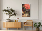 Japanese urban wall art in afternoon light