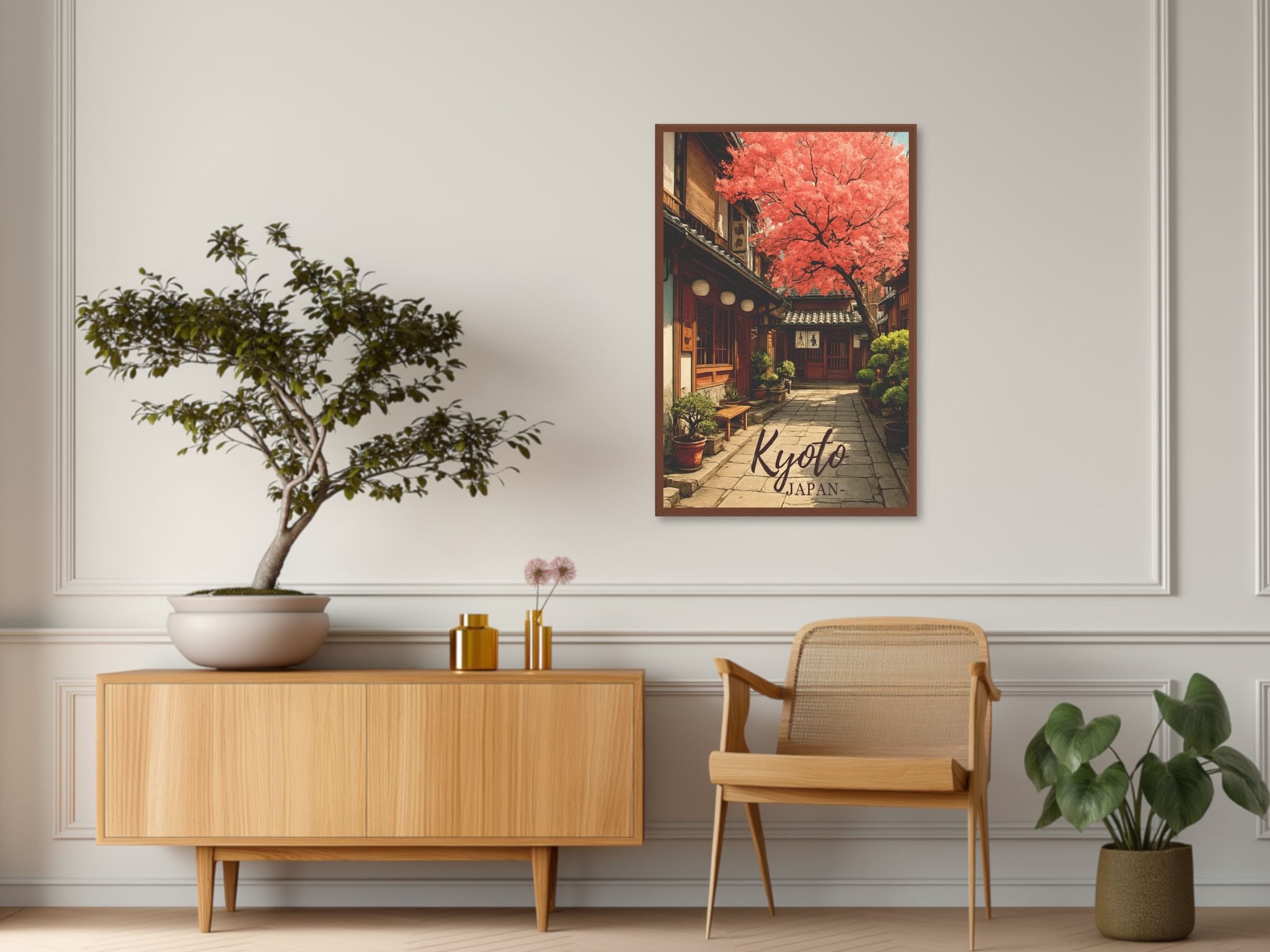 Japanese urban wall art in afternoon light