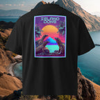 DTG backprint 100% organic combed cotton high-neck oversized tee with soft, breathable fabric