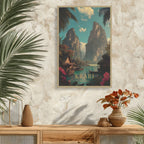 Vertical travel-inspired poster for living room walls