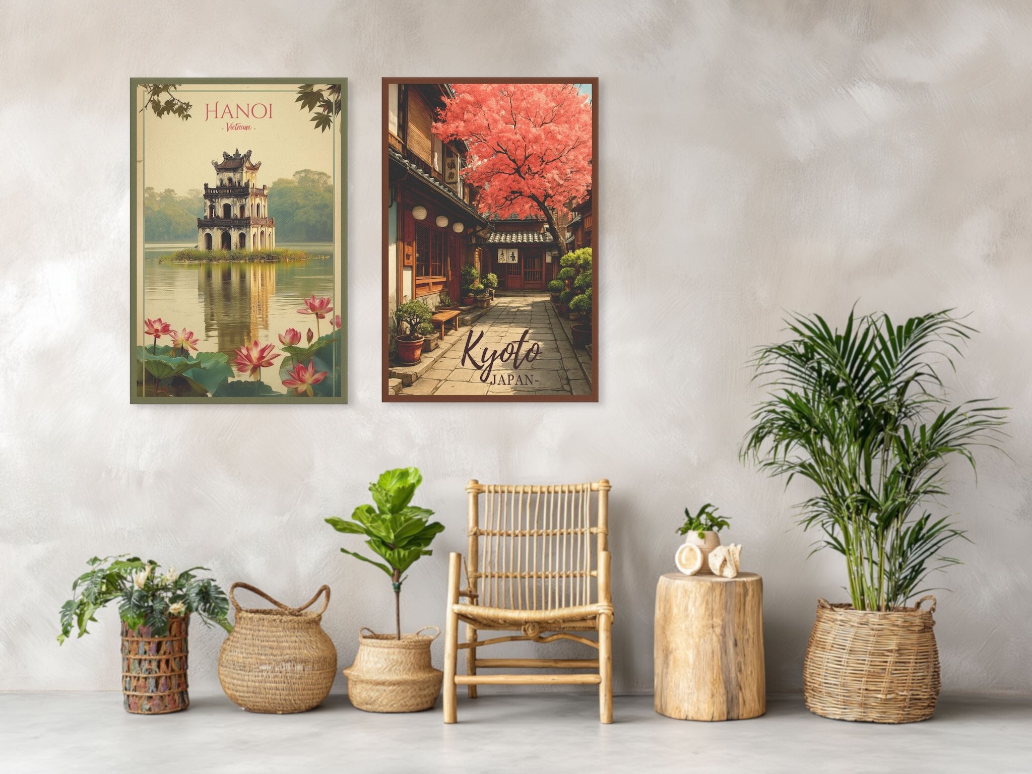 Two travel canvas from Vietnam and Japan