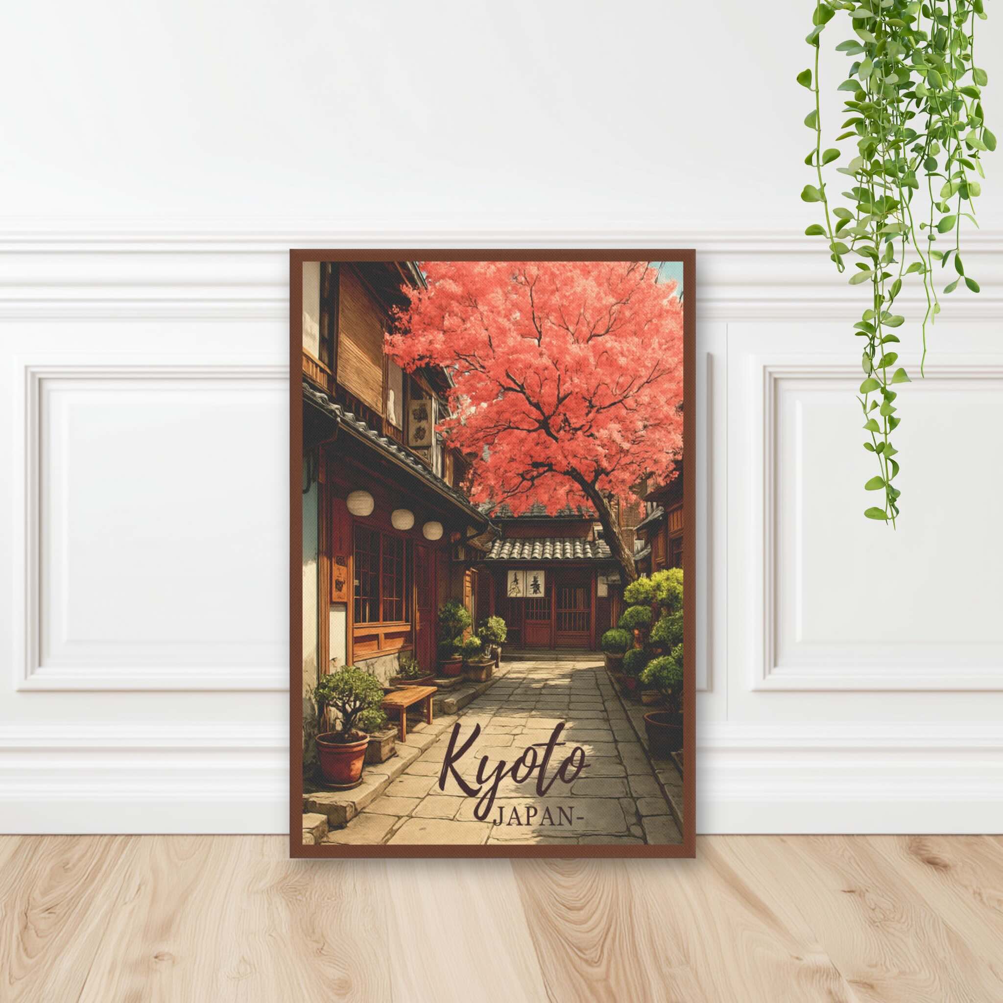 Calm and cozy Japanese street scene wall decor standing