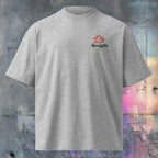 Small left chest logo on Send Noods oversized organic tee