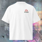 Small left chest logo on Send Noods oversized organic tee