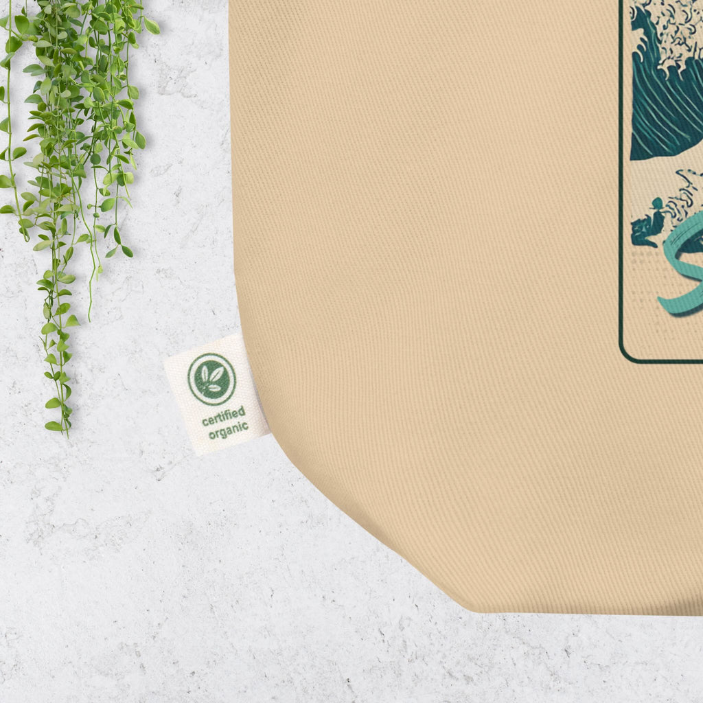 Beige product with a green organic certified label on a white background