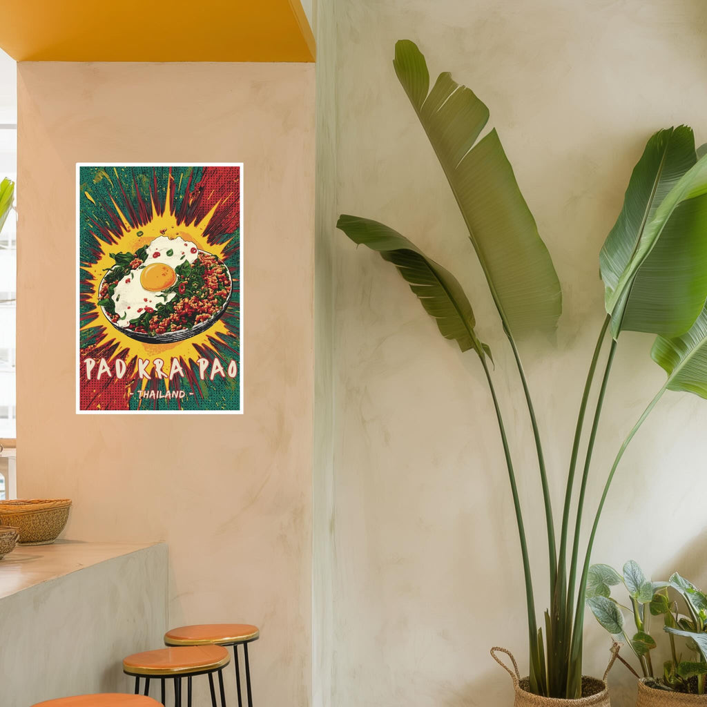 Playful urban street food illustration as kitchen home décor