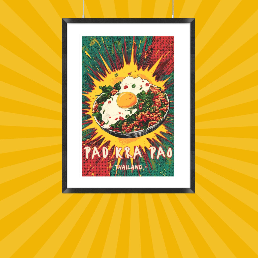Pop-art Thai street food wall art for kitchen and dining