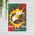 Thai Pad Krapao comic-style street food poster
