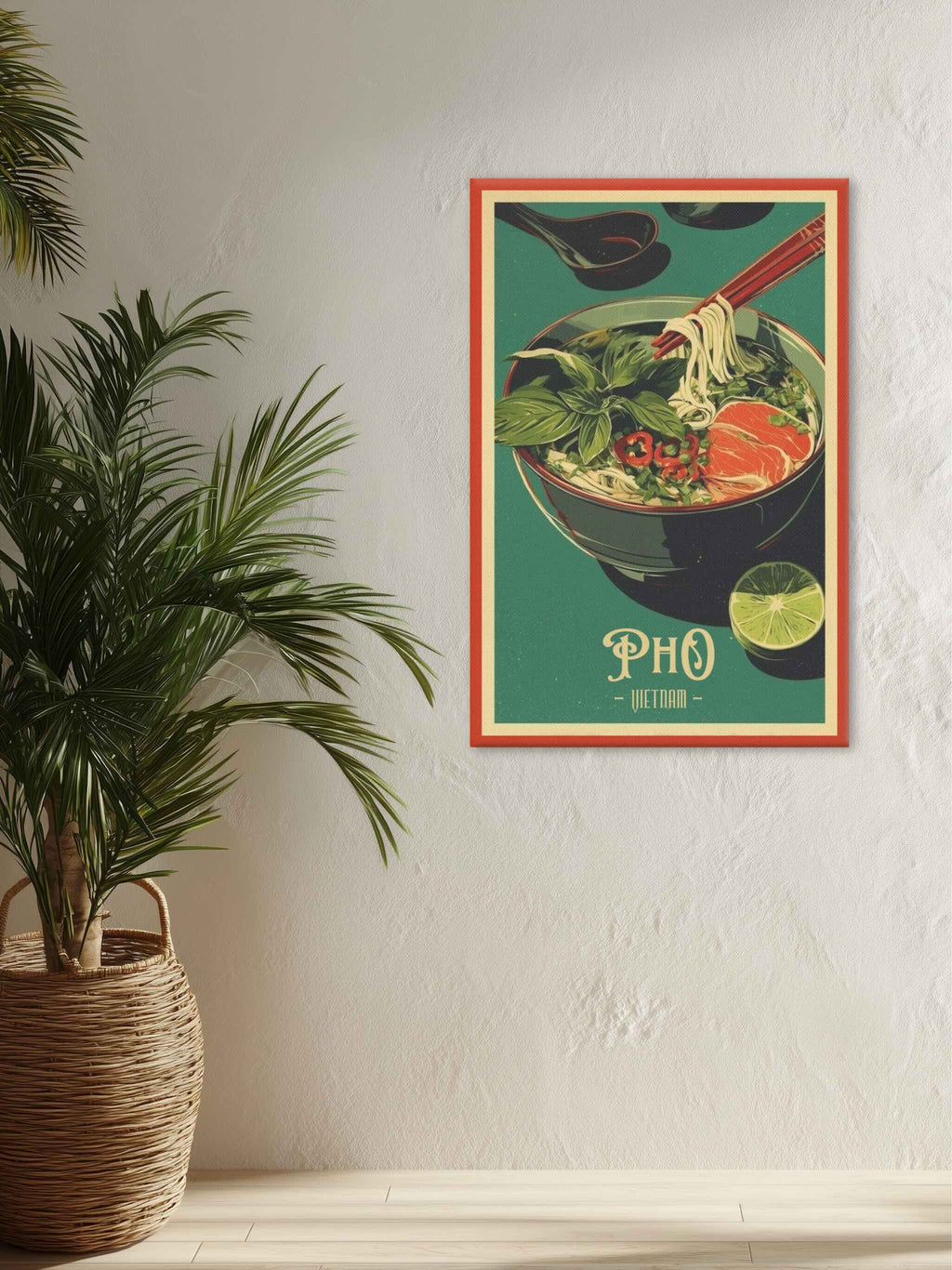 Vietnamese pho canvas in hallway