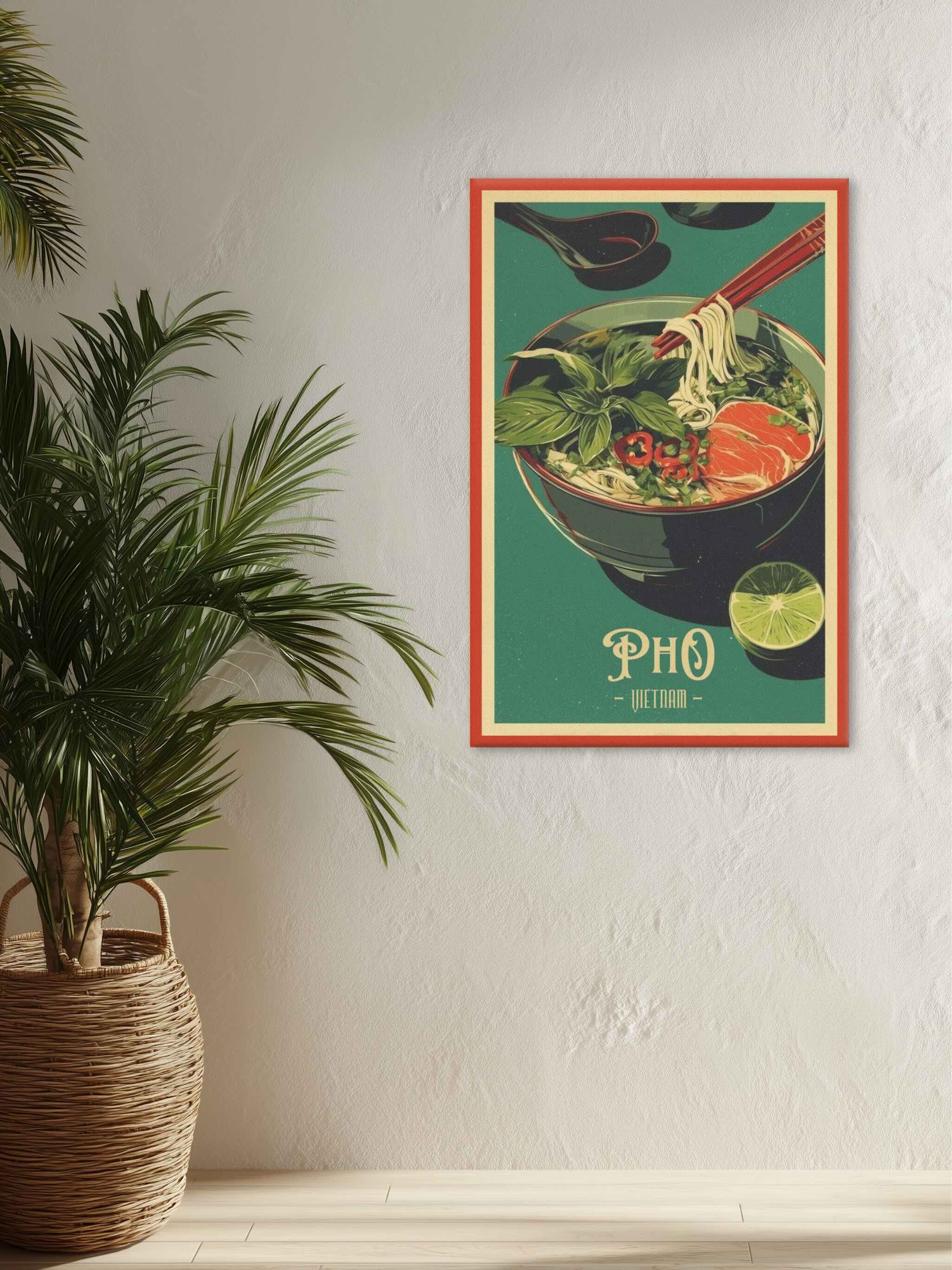 Vietnamese pho canvas in hallway