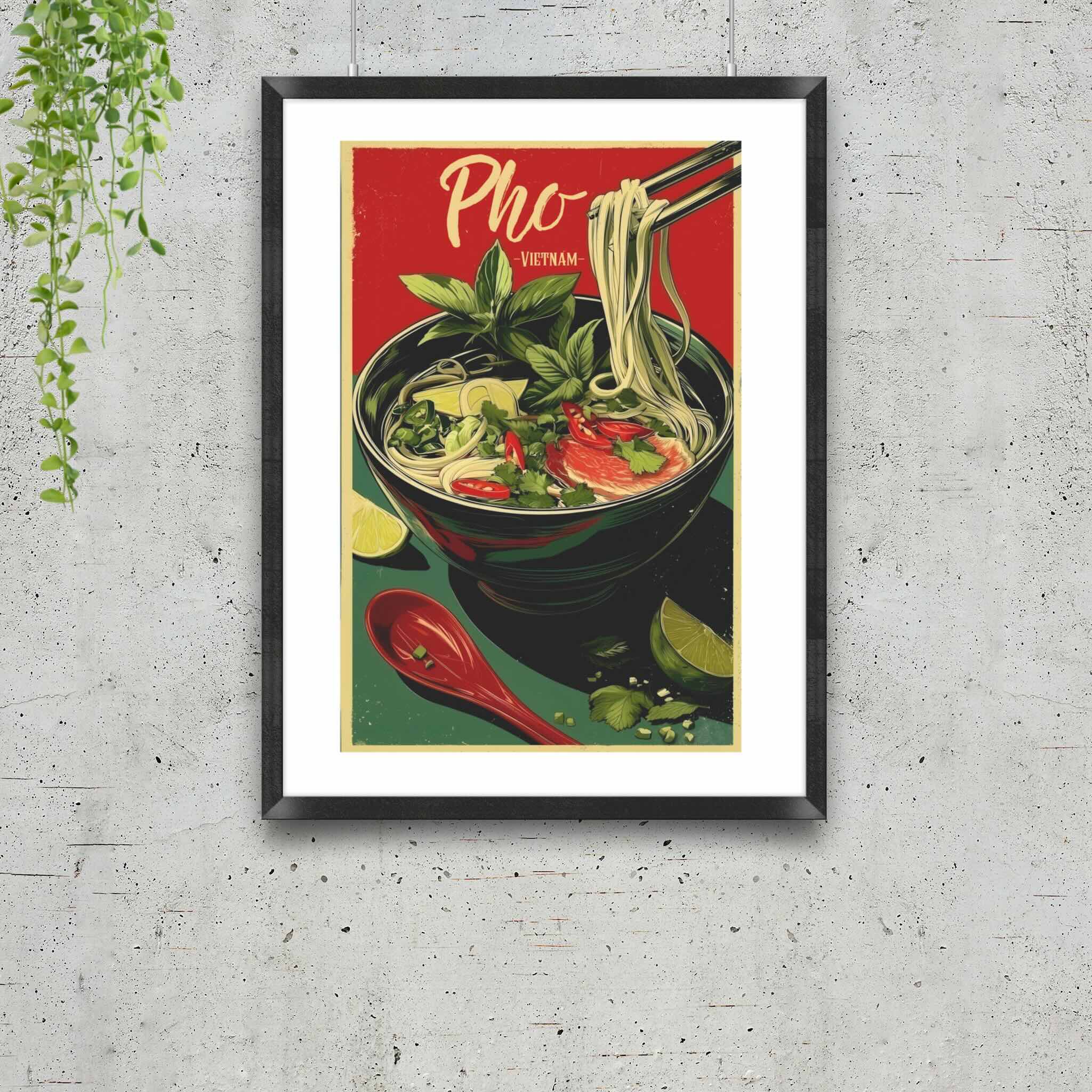 Pho Red Vietnamese street food poster