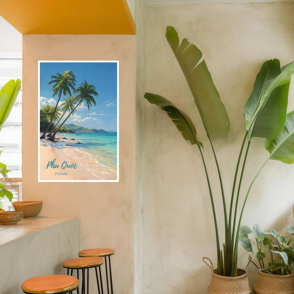 Energetic island poster in living room