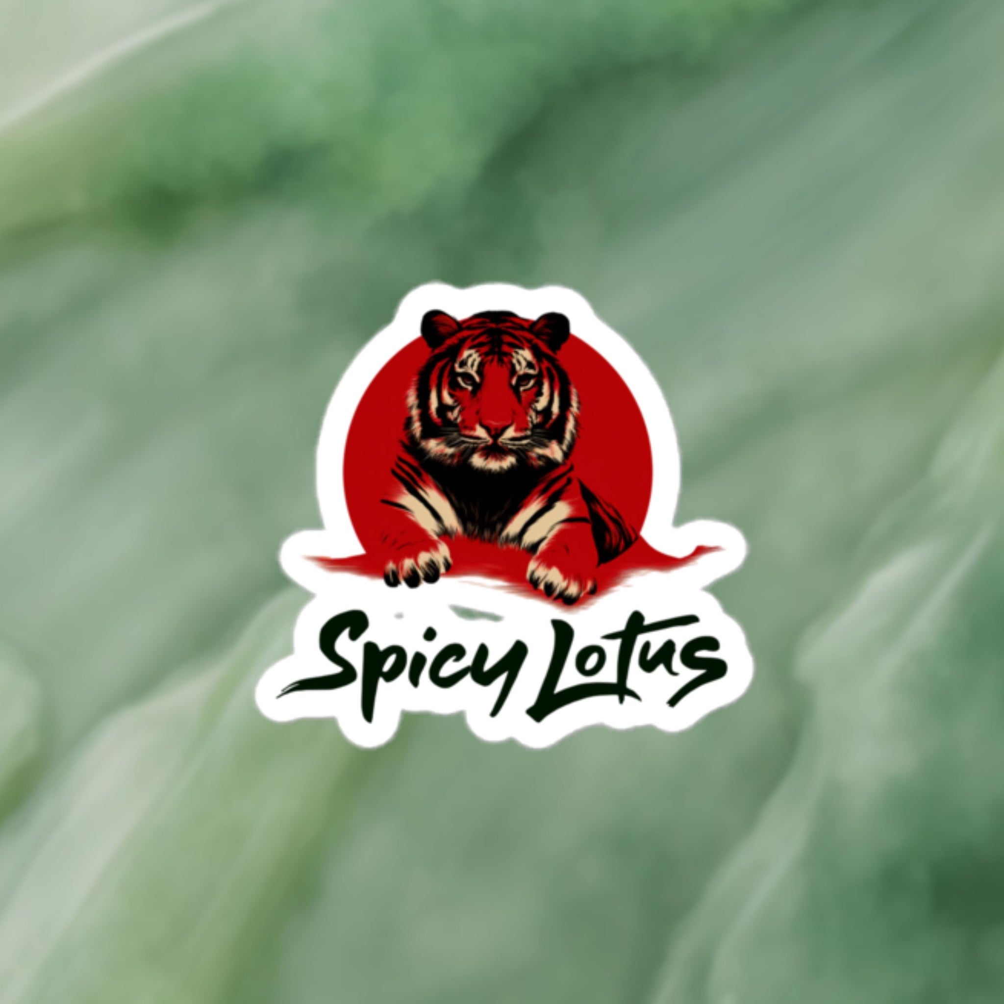 Spicy Lotus Red Sun Tiger minimalist kiss-cut sticker