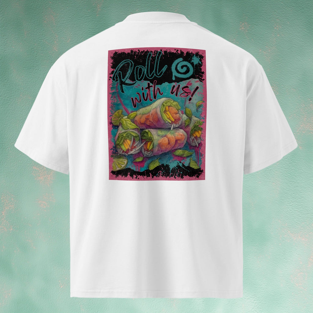 100% organic combed cotton high-neck oversized tee with soft, breathable fabric
