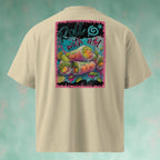 100% organic combed cotton high-neck oversized tee with soft, breathable fabric