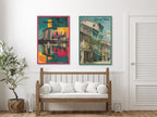 Singapore and Malaysia travel canvas hallway scene