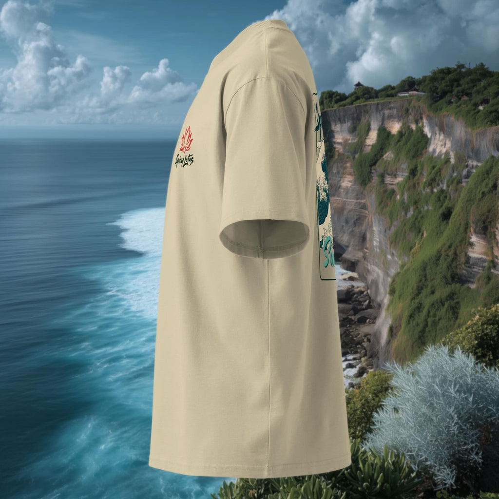 Bali volcano tropical wave tee side view