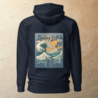 Cotton/poly DTG backprint unisex ghost hoodie with soft fleece lining 