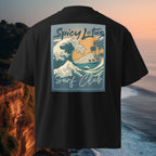 100% organic combed cotton high-neck oversized tee with soft, breathable fabric