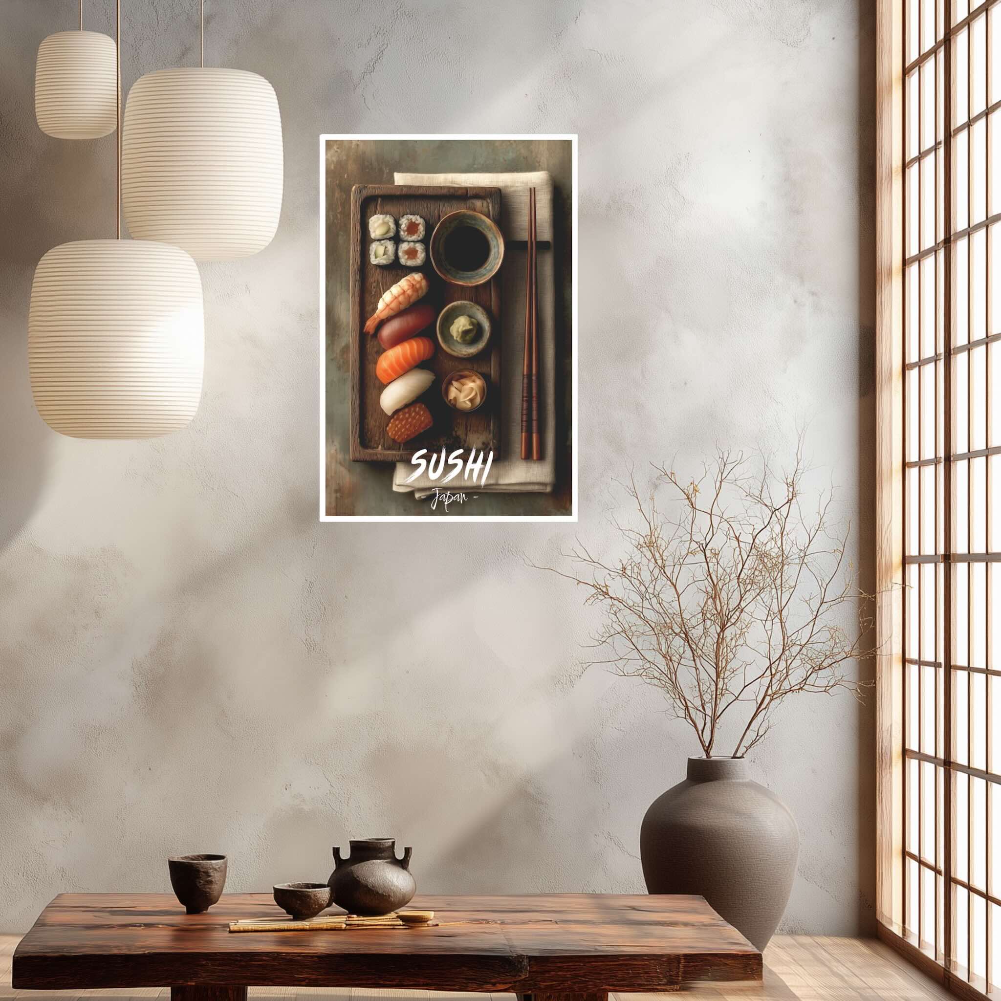 Japanese food wall art for kitchen and dining room