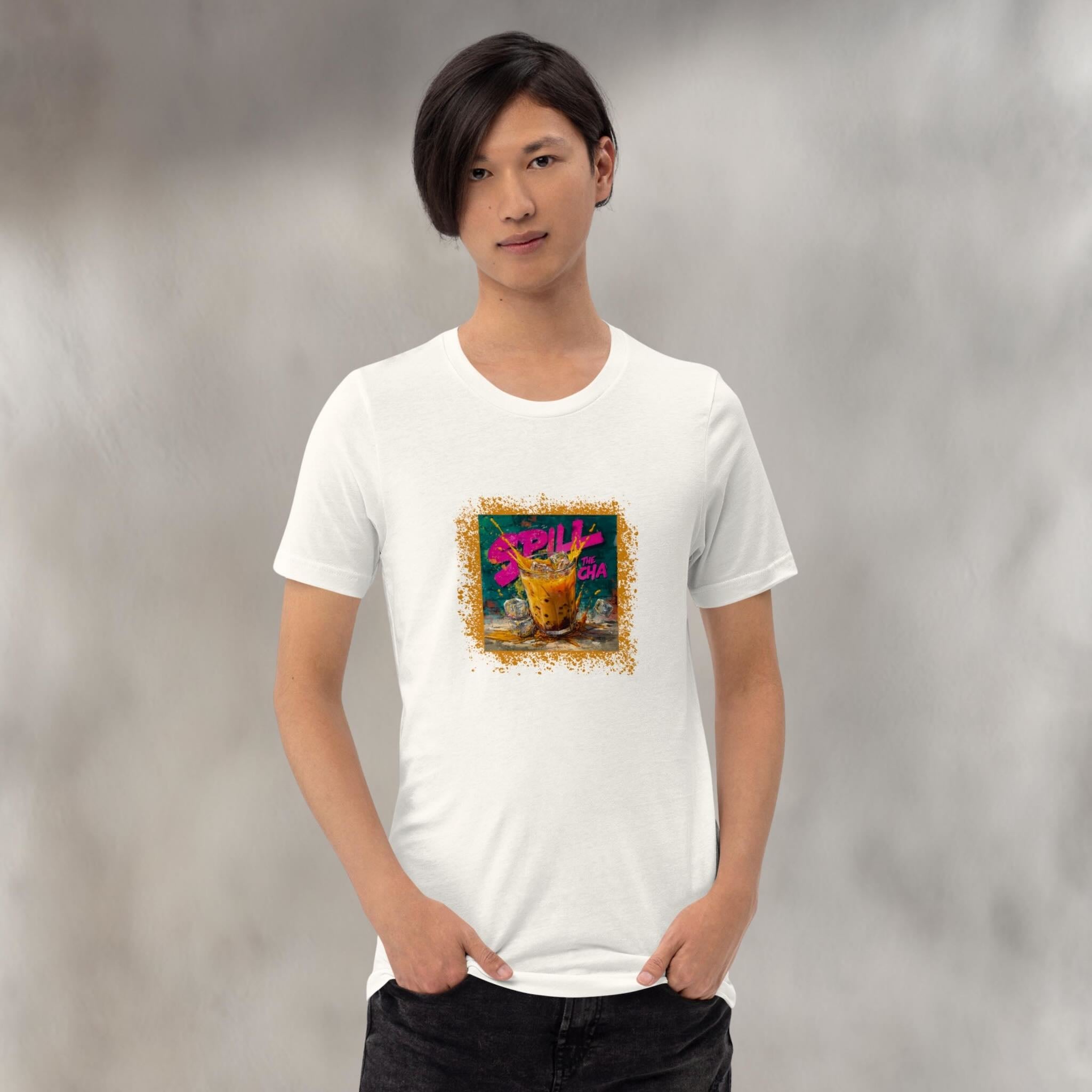 Spill the Cha Thai milk tea street art graphic t-shirt front print studio clean