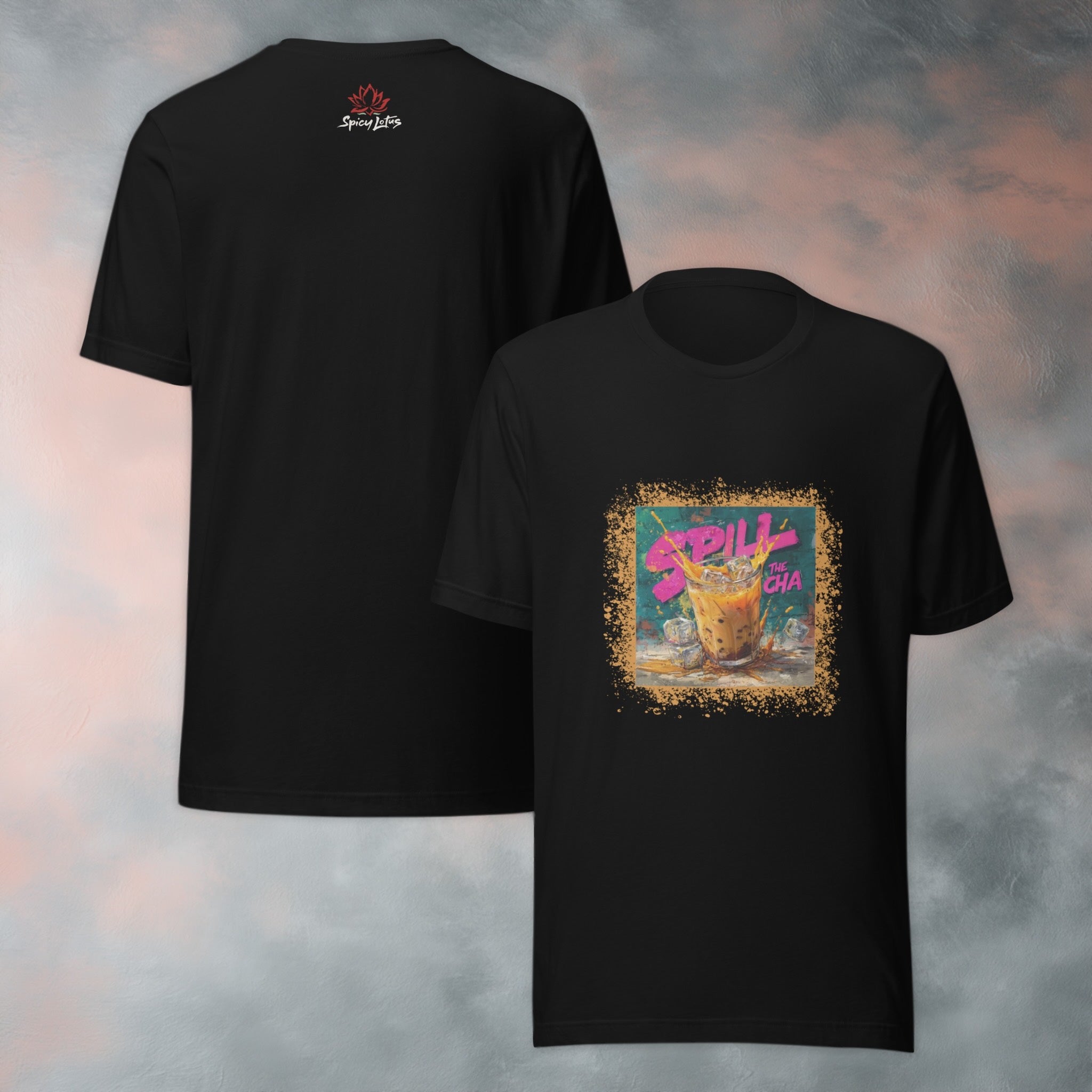 Spill the Cha ghost t-shirt front/back view unisex regular fit