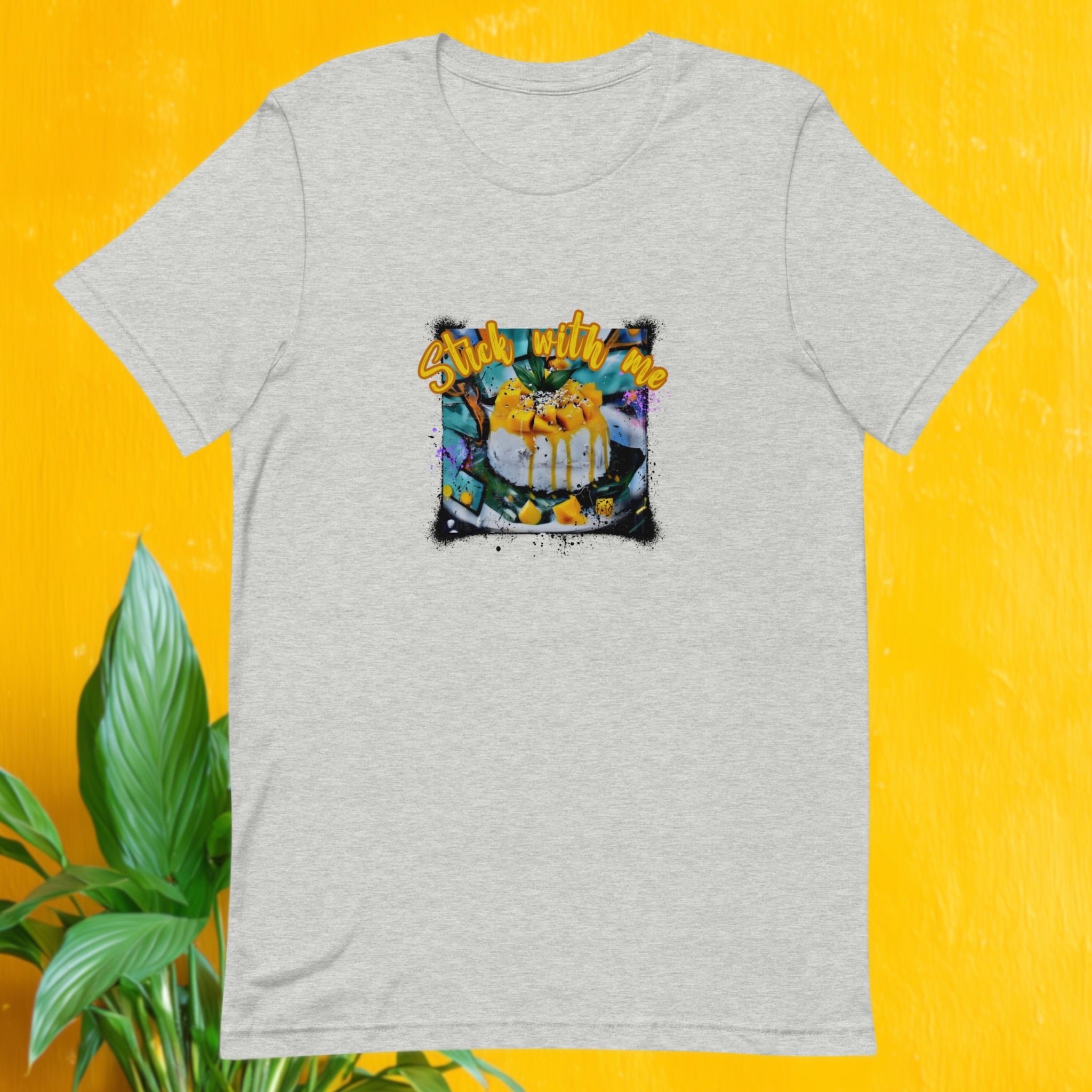 Front view of Stick With Me graphic flatlay t-shirt