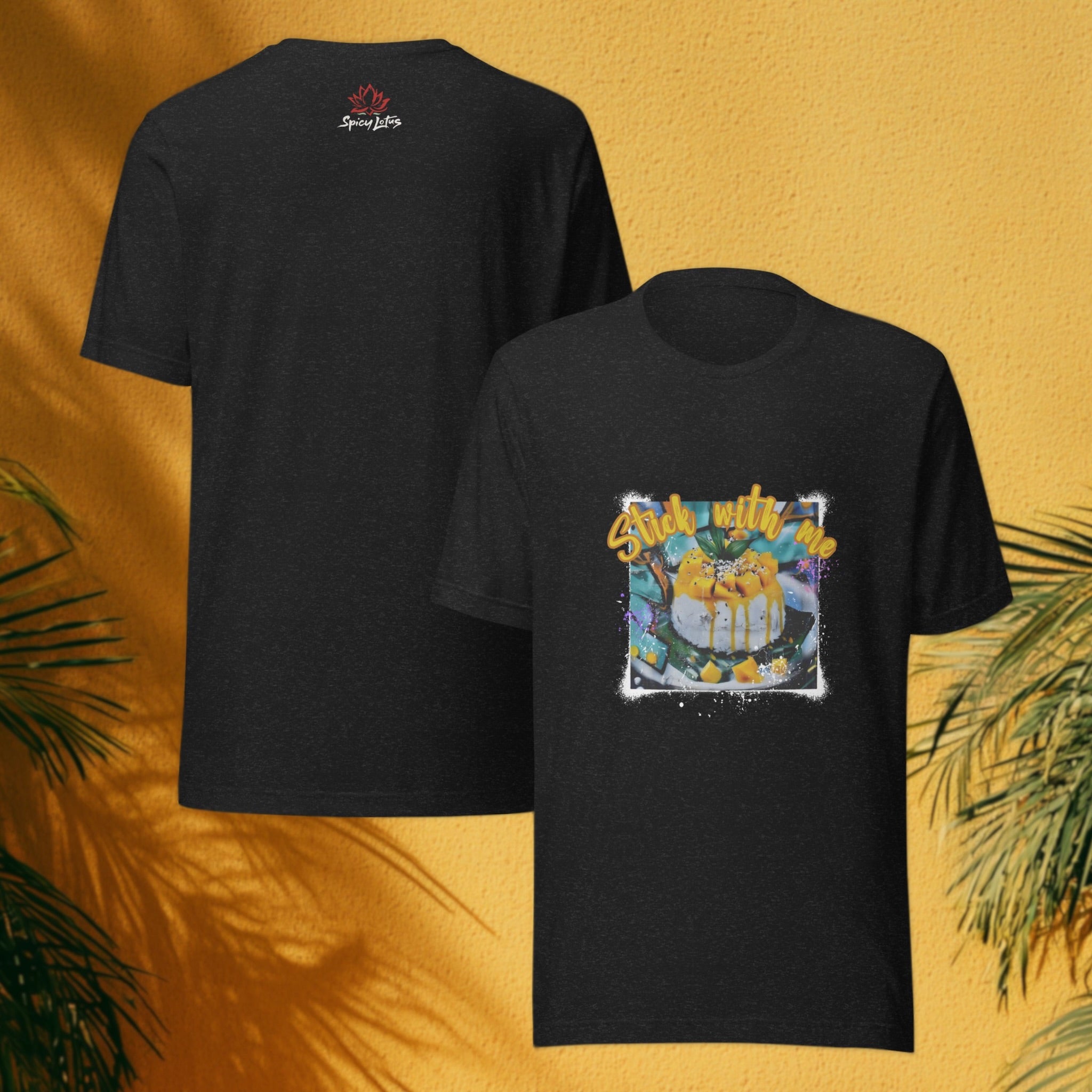 Front/Back view of Stick With Me graphic ghost t-shirt