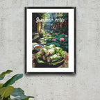 Modern impressionistic Gỏi cuốn wall art in black frame