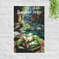 Vietnamese summer rolls poster with Hoi An backdrop
