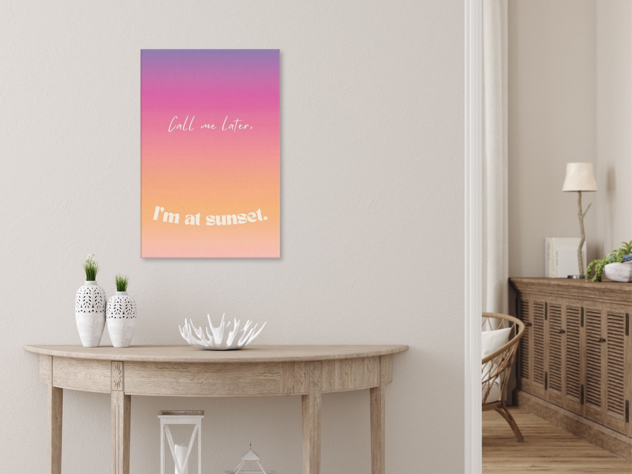 Minimalist sunset wall art for living room or bedroom