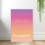 Vertical wall art in peach, magenta, and lavender tones